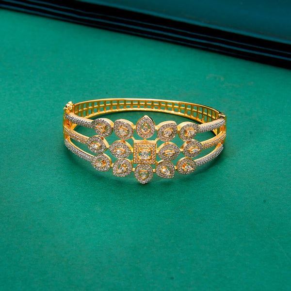 436735 Cz Classic Kada With Black 2 Tone Rhodium Plating