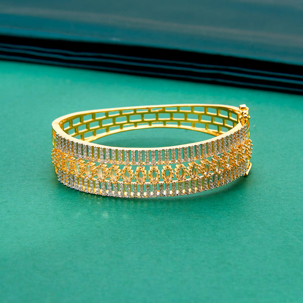 436927 Cz Classic Kada With 2 Tone Rhodium Plating