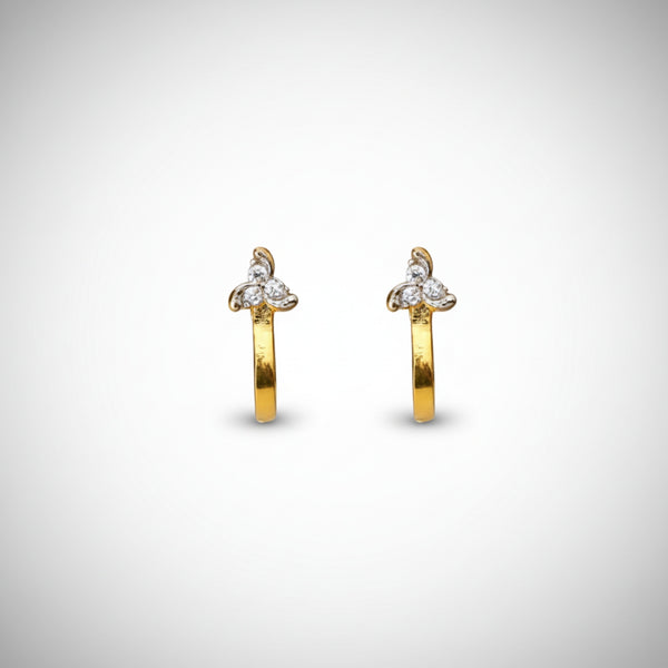 436965 Cubic Zirconia Delicate Nose Ring With Gold 2 Tone Rhodium Plating