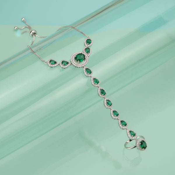 437029 Cubic Zirconia Classic Hath Pan With Rhodium Plating