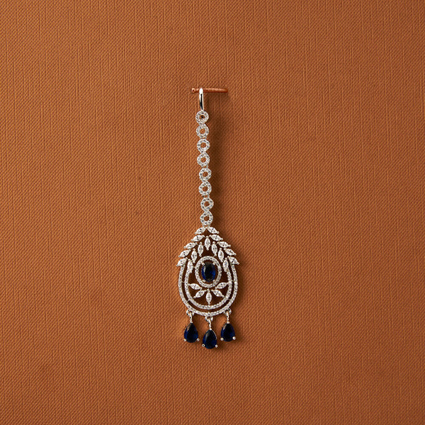 437030 Cubic Zirconia Classic Tikka With Rhodium Plating