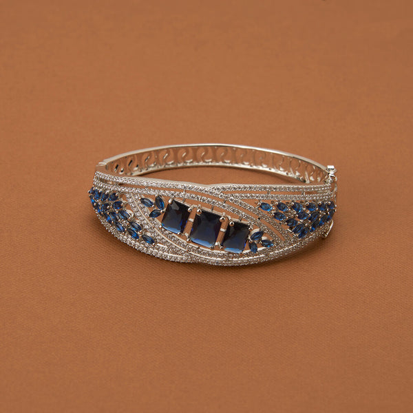 437055 Cubic Zirconia Classic Kada With Rhodium Plating