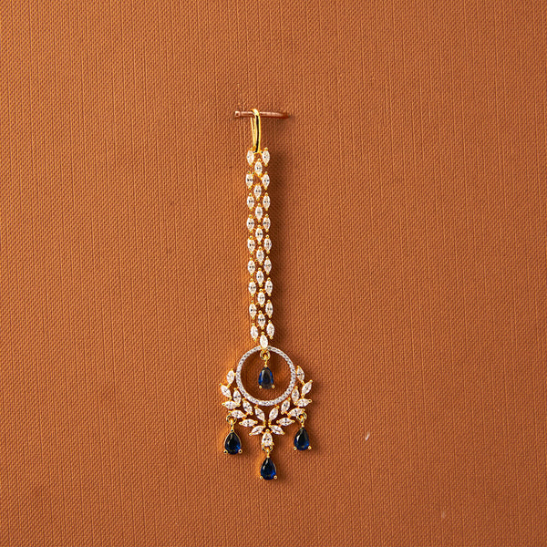 437080 Cubic Zirconia Classic Tikka With 2 Tone Plating