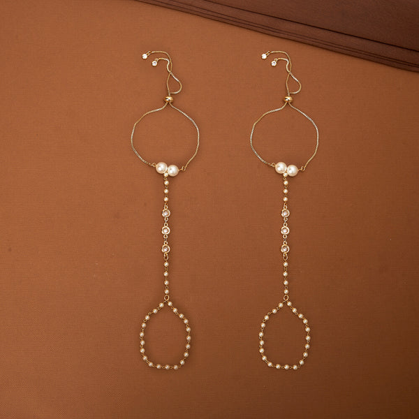 437090 Cubic Zirconia Delicate Hath Pan With Gold Rhodium Plating