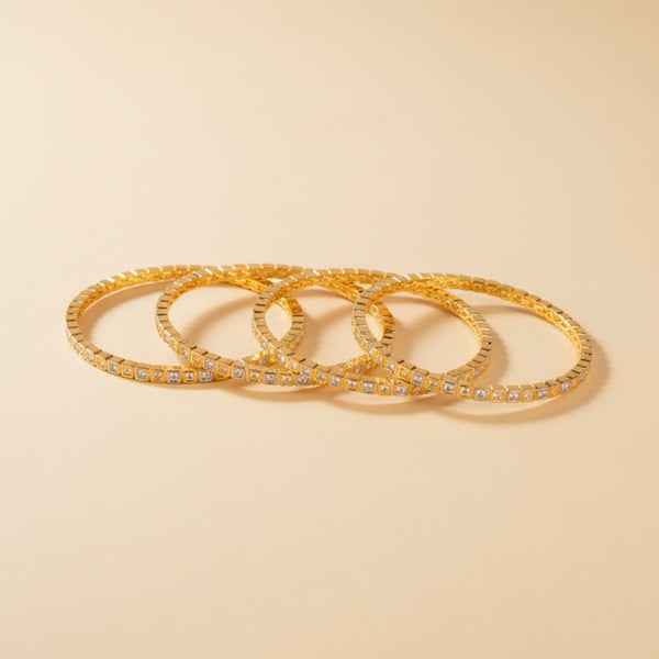 437207 Cz Delicate Bangles With Rhodium Plating