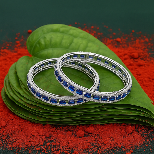437285 Cz Openable Bangles With Rhodium Plating