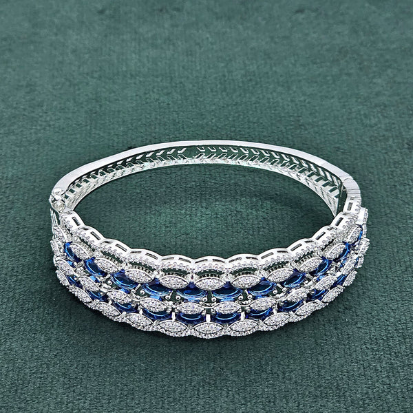 437293 Cz Openable Kada With Rhodium Plating