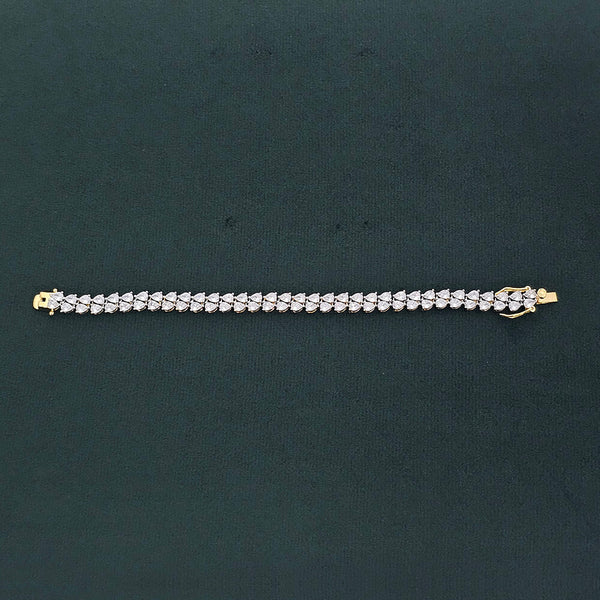 437299 Cz Classic Bracelet With 2 Tone Rhodium Plating