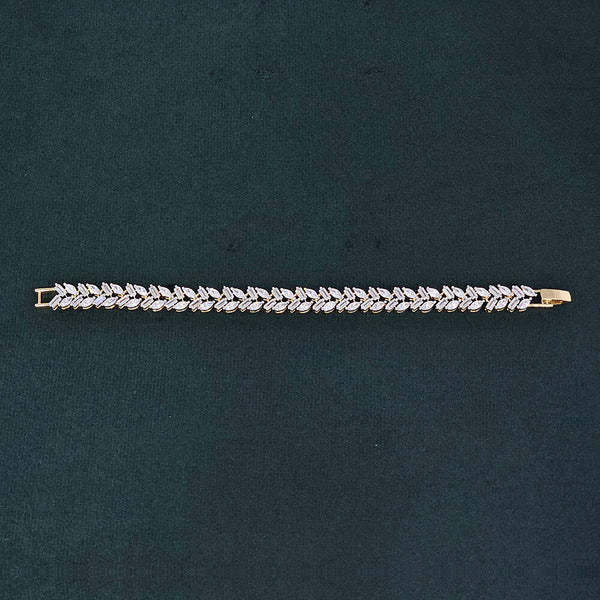 437522 Cubic Zirconia Classic Bracelet With 2 Tone Rhodium Plating