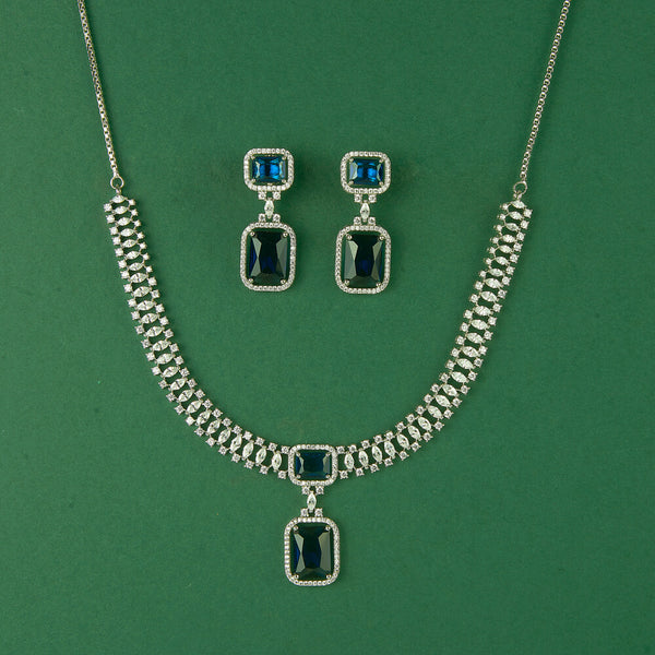 437558 Cz Delicate Necklace With Rhodium Plating