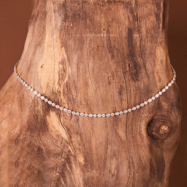 437759 Cubic Zirconia Classic Belt With 2 Tone Rhodium Plating