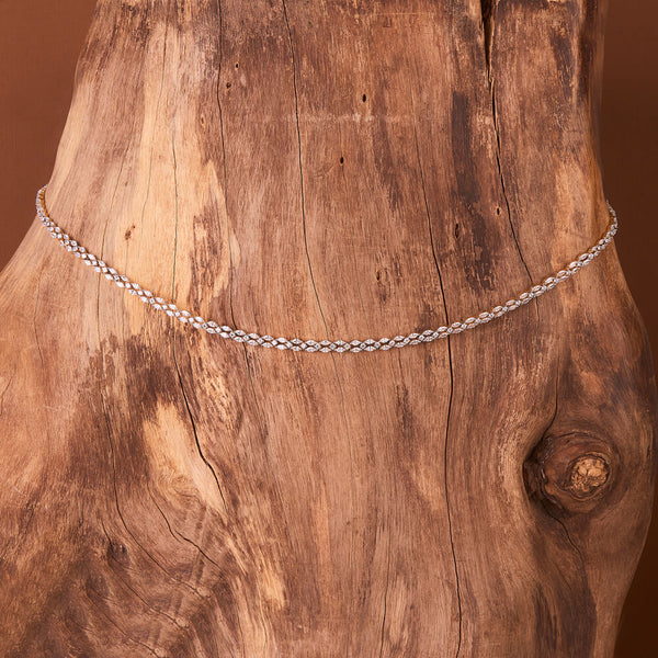 437760 Cubic Zirconia Classic Belt With 2 Tone Rhodium Plating