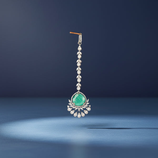 437780 Cubic Zirconia Classic Tikka With Rhodium Plating