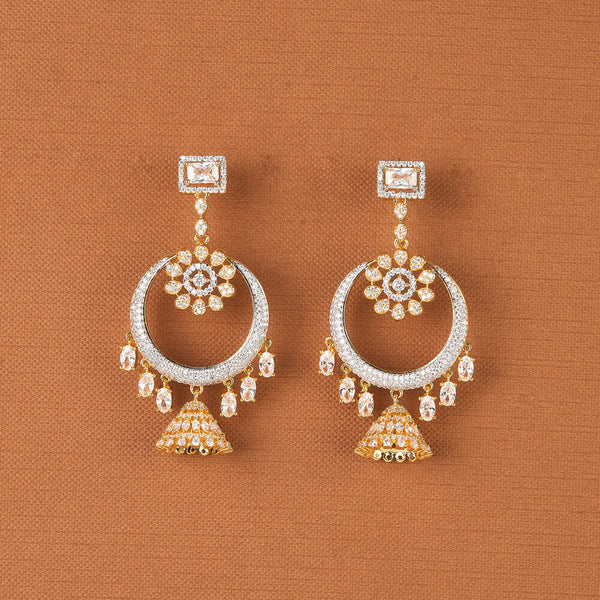 437785 Cubic Zirconia Classic Dulls With 2 Tone Rhodium Plating