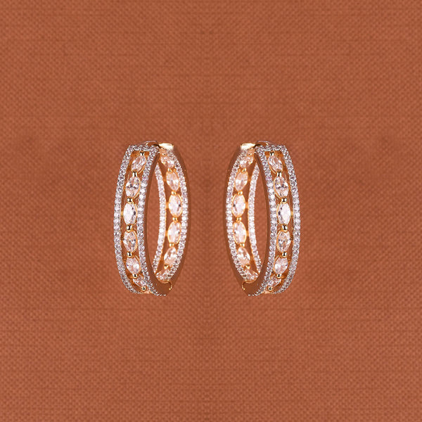 437795 Cubic Zirconia Classic Bali With 2 Tone Rhodium Plating