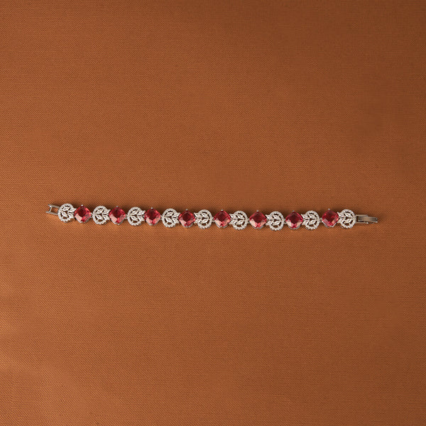 437812 Cubic Zirconia Classic Bracelet With Rhodium Plating