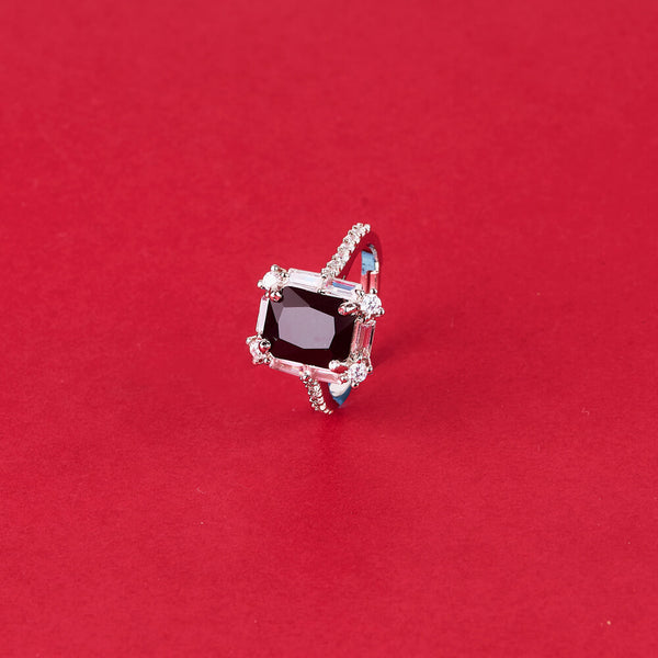 437887 Cubic Zirconia Delicate Ring With Rhodium Plating