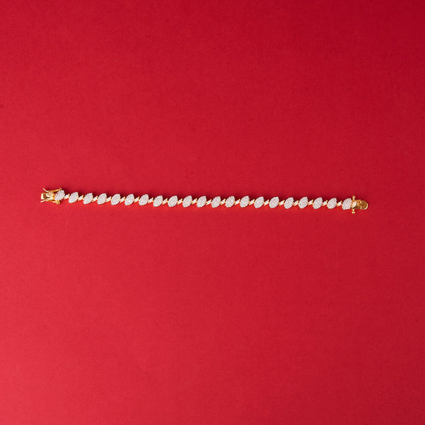 437893 Cubic Zirconia Classic Bracelet With 2 Tone Rhodium Plating