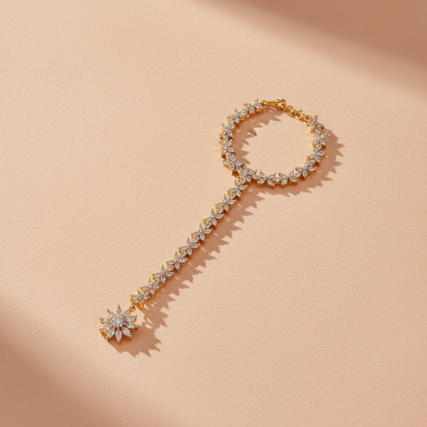 437920 Cubic Zirconia Classic Hath Pan With 2 Tone Rhodium Plating