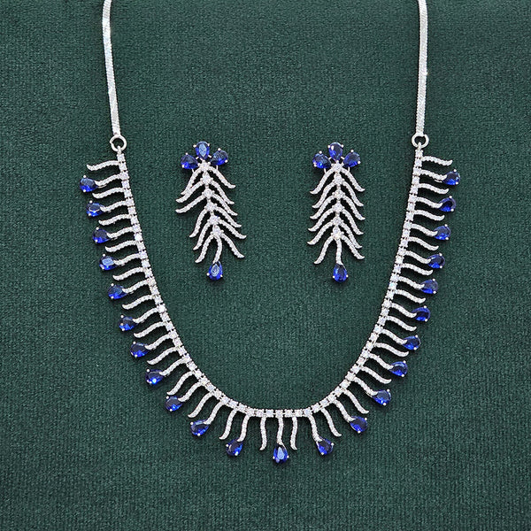 437985 Cubic Zirconia Classic Necklace With Rhodium Plating