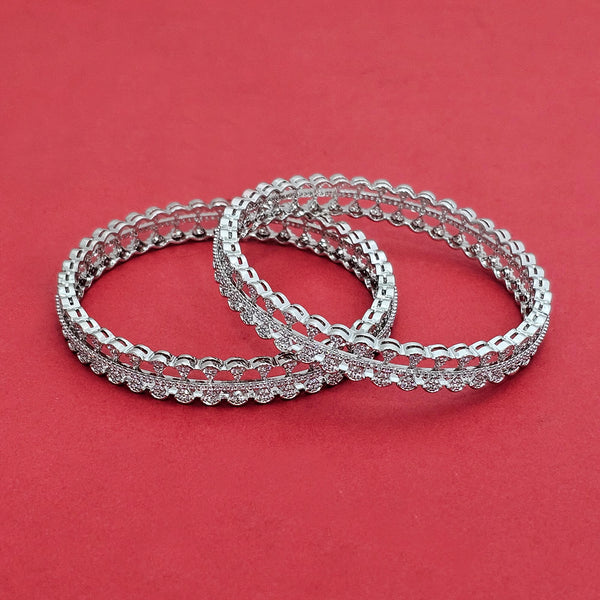 438089 Cz Classic Bangles With Rhodium Plating