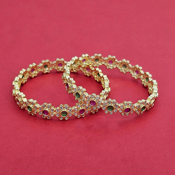 438091 Cz Classic Bangles With Gold Plating