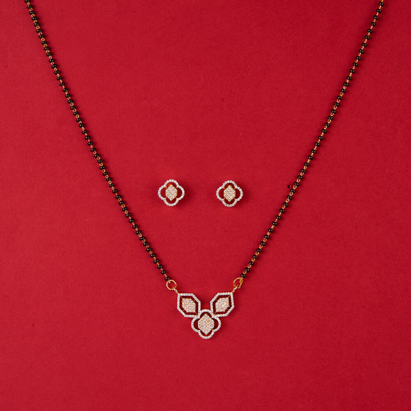 438106 Cz Classic Mangalsutra With 2 Tone Plating