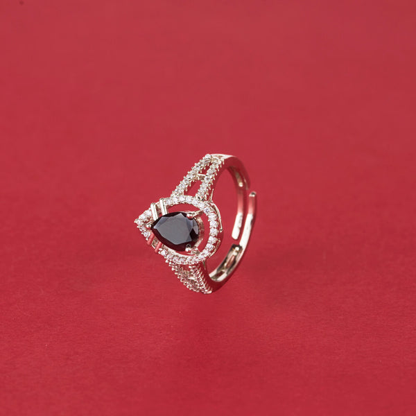 438152 Cz Classic Ring With Rhodium Plating