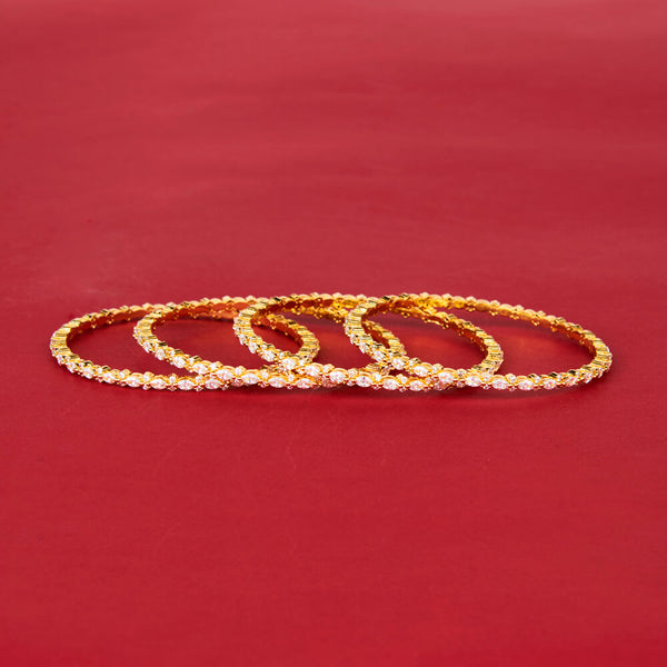 438273 Cz Delicate Bangles With Gold Plating
