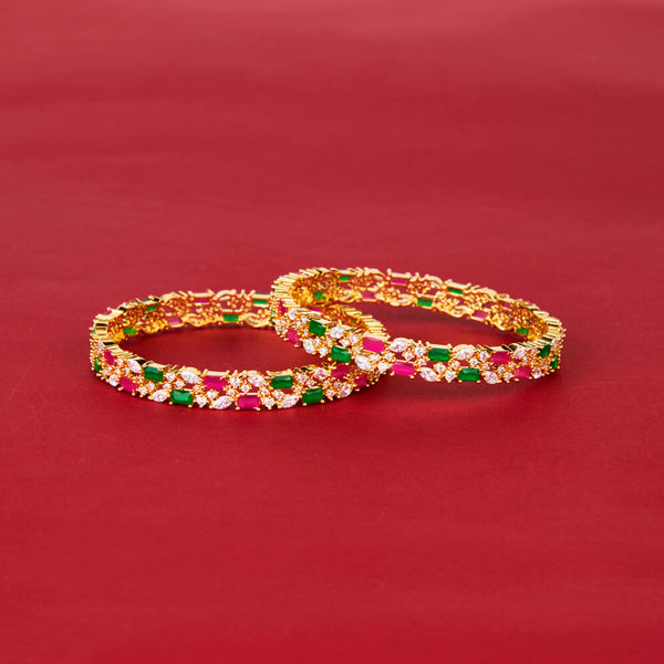 438277 Cz Classic Bangles With Gold Plating