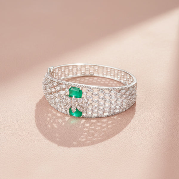 438287 Cz Classic Kada With Rhodium Plating