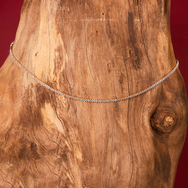 438331 Cz Classic Belt With 2 Tone Rhodium Plating