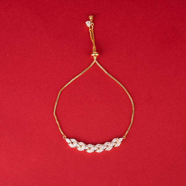 438333 Cz Delicate Bracelet With 2 Tone Rhodium Plating