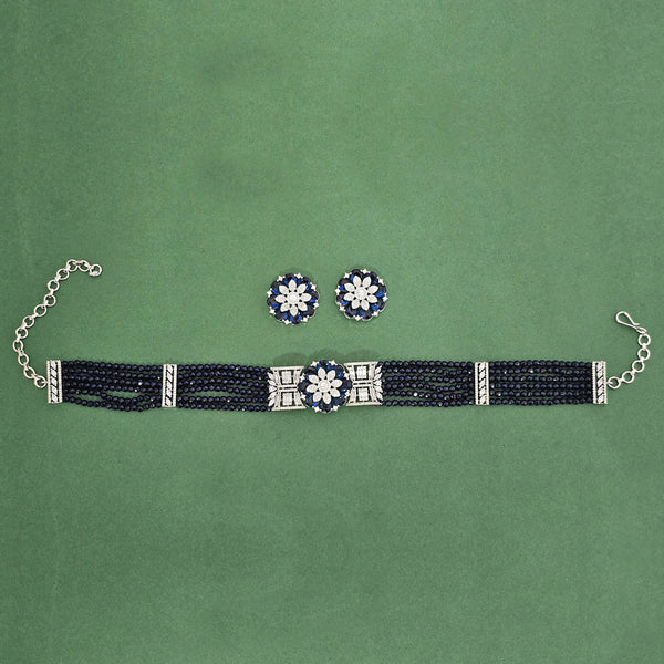 438379 Cz Classic Necklace Set With Rhodium Plating