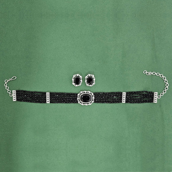 438454 Cz Classic Necklace Set With Rhodium Plating