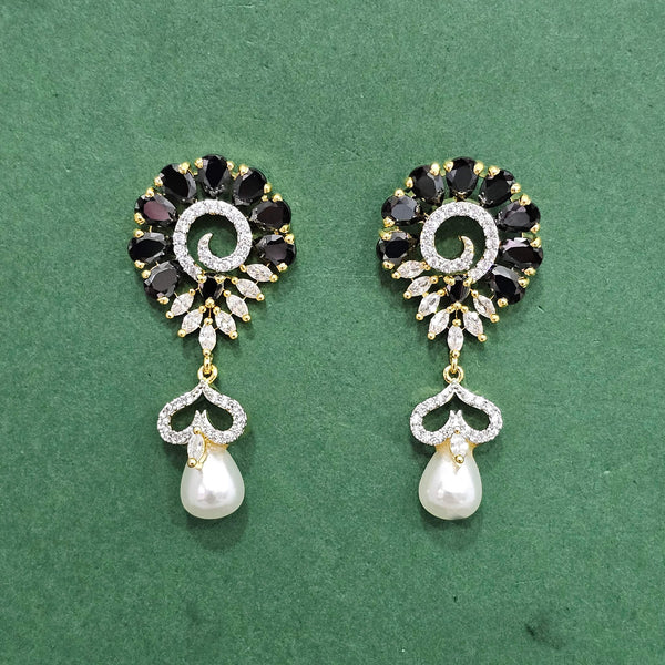 438463 Cz Classic Earring With 2 Tone Plating