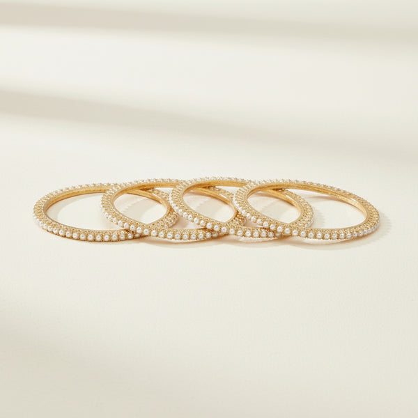 438472 Cz Moti Bangles With Gold Plating
