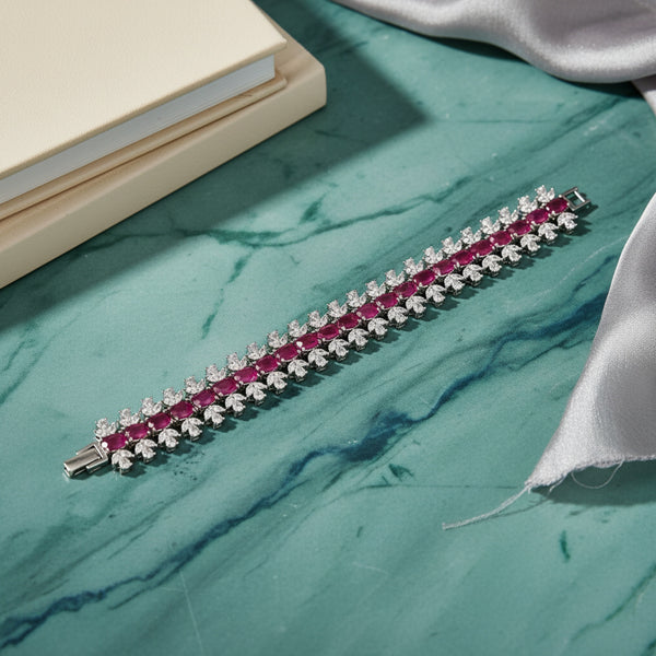 438483 Cz Classic Bracelet With Rhodium Plating