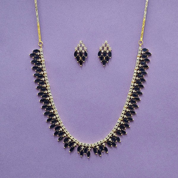 438555 Cz Classic Necklace Set With 2 Tone Plating