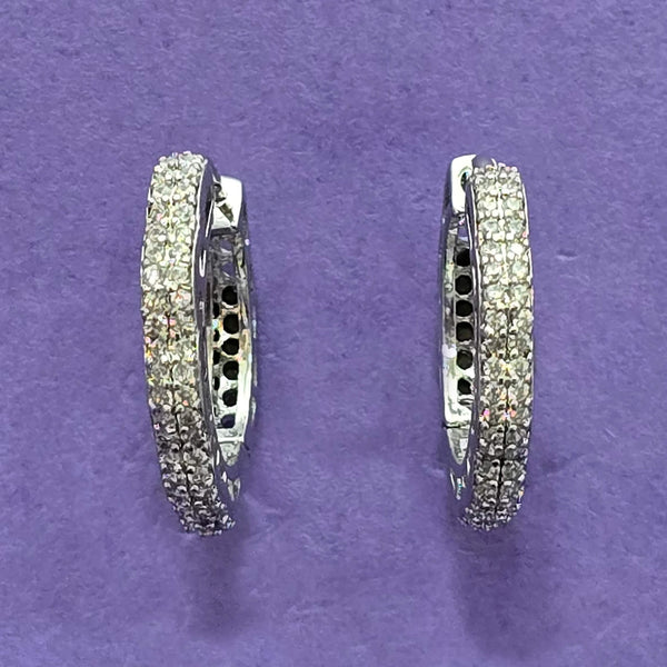 438579 Cz Delicate Earring With Rhodium Plating