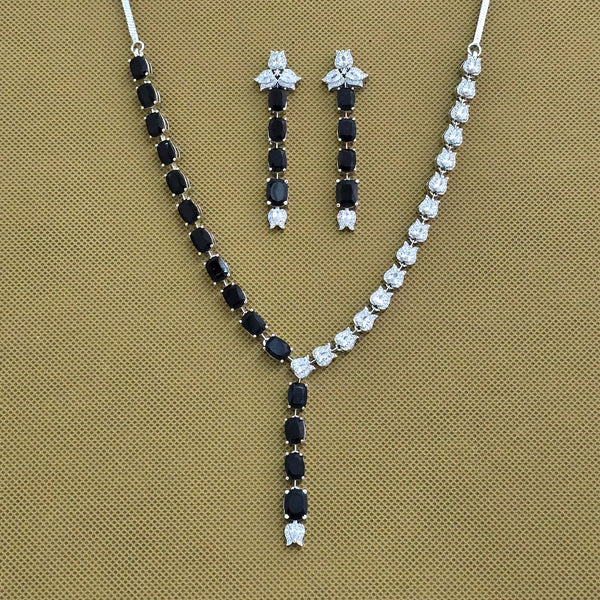 438682 Cubic Zirconia Classic Necklace With Rhodium Plating