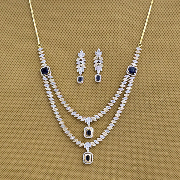 438700 Cubic Zirconia Classic Necklace With 2 Tone Plating