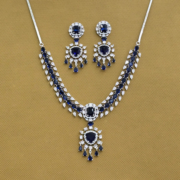 438707 Cubic Zirconia Classic Necklace With Rhodium Plating