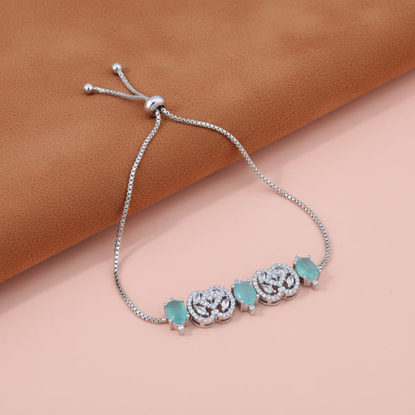 438718 Cubic Zirconia Classic Bracelet With Rhodium Plating