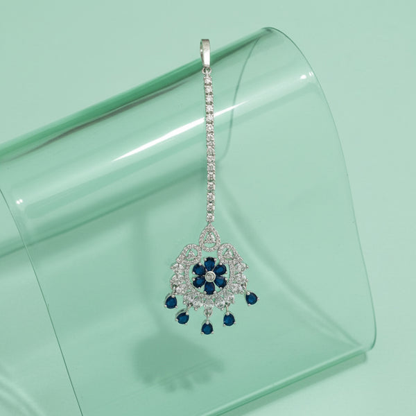 438798 Cubic Zirconia Classic Tikka With Rhodium Plating