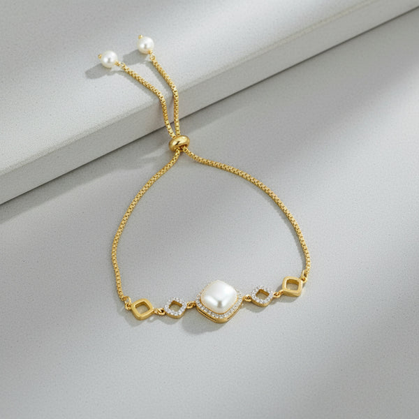 438803 Cubic Zirconia Delicate Bracelet With 2 Tone Rhodium Plating