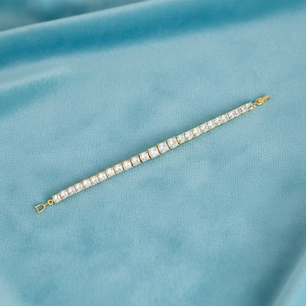 438824 Cubic Zirconia Classic Bracelet With 2 Tone Rhodium Plating