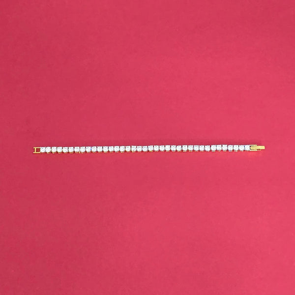 438829 Cubic Zirconia Classic Bracelet With 2 Tone Plating