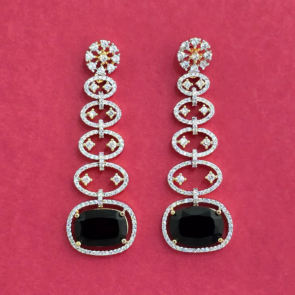 438863 Cz Classic Earring With 2 Tone Plating