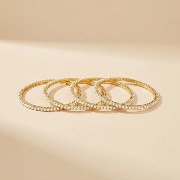 438930 Cz Moti Bangles With Gold Plating